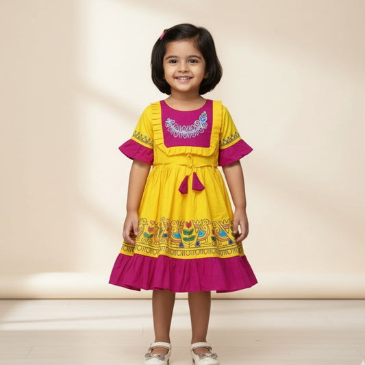 Little Blossom – Handpainted Baby Cotton Frock