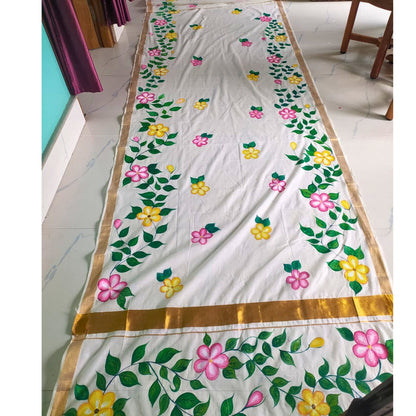 Pushpavali Hand-Painted Saree