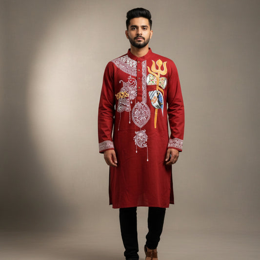 Trishul Tale – Hand Painted Panjabi