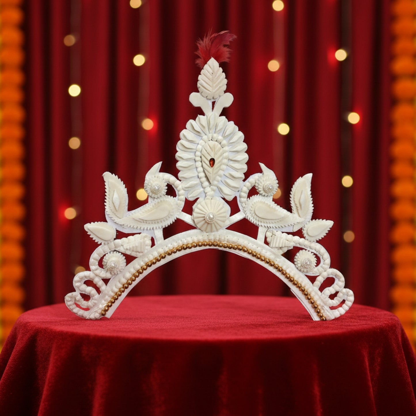 Elegant Sola Mukut Bengali Bride