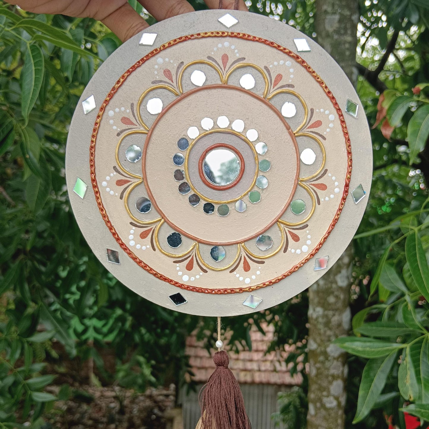 Mirror Halo – Round Lippan Art Wall Hanging