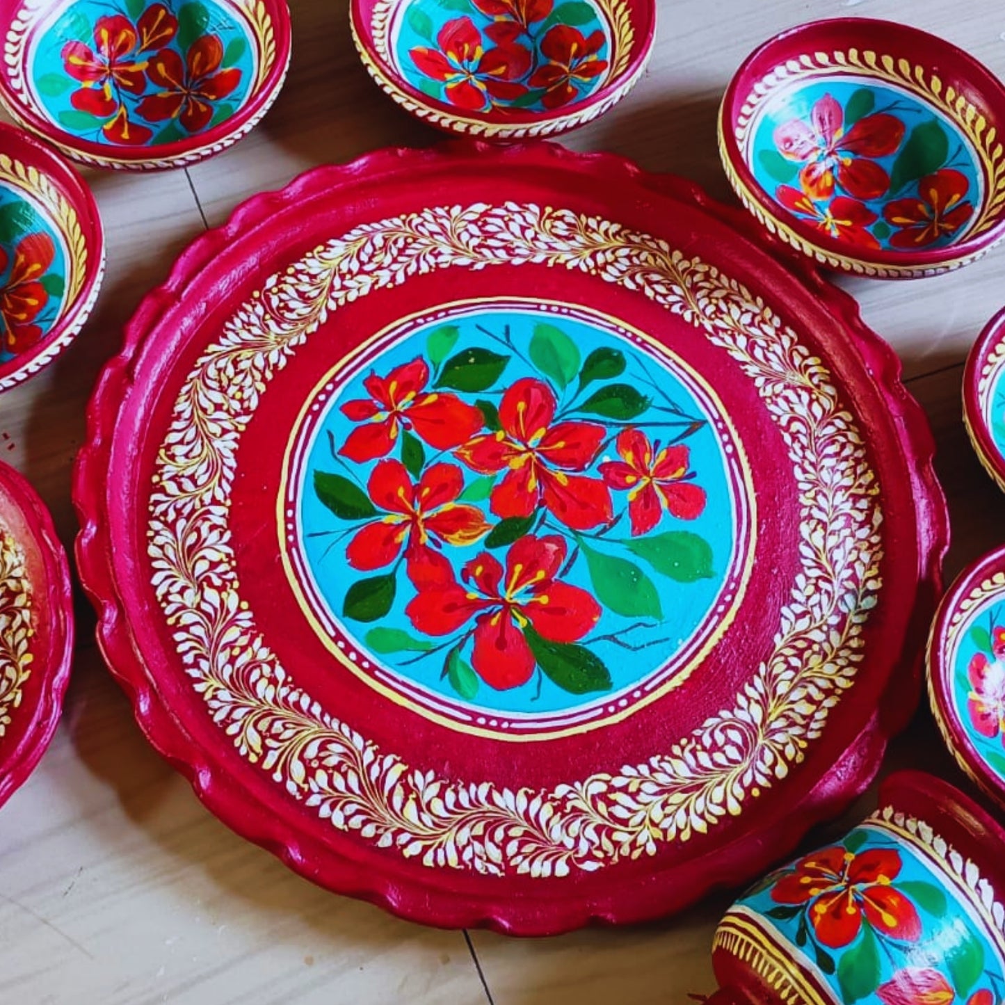 Phoolshaj Matir Thala Set – 9-Piece