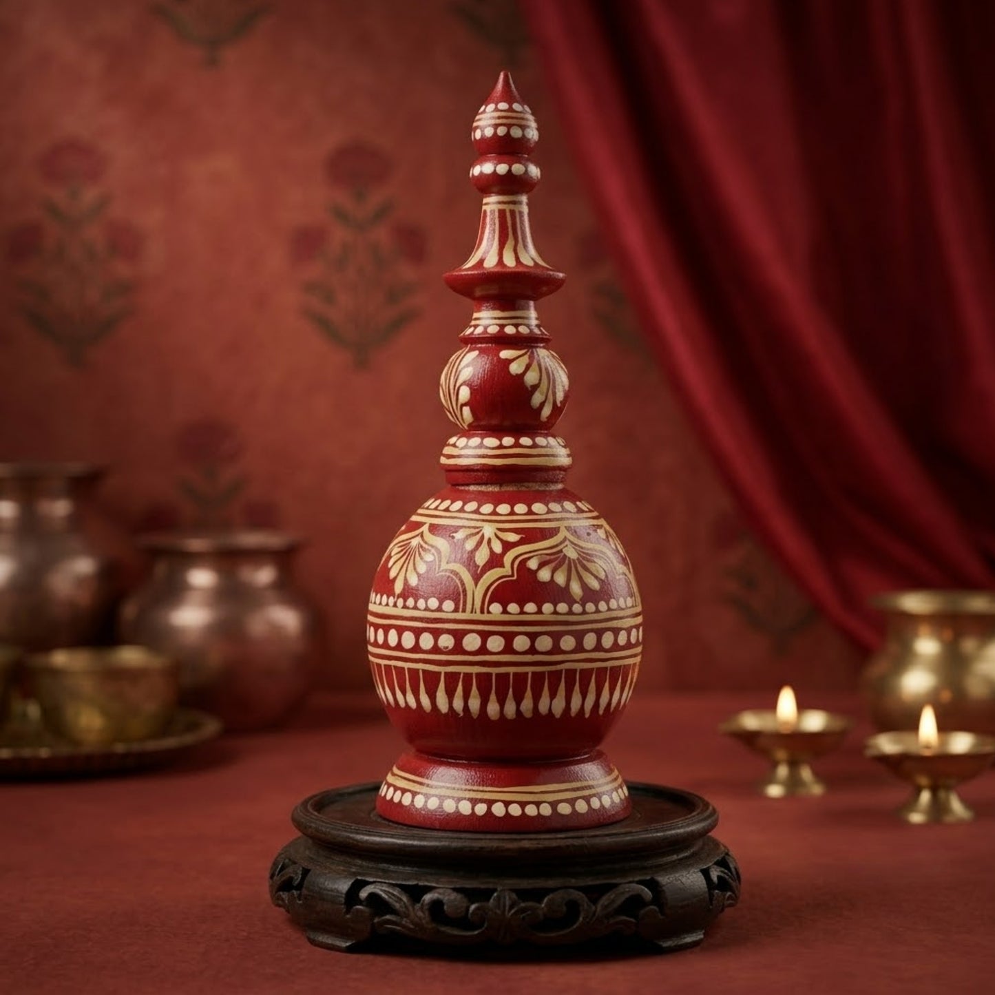 Traditional Wooden Sindoor Gachkouto
