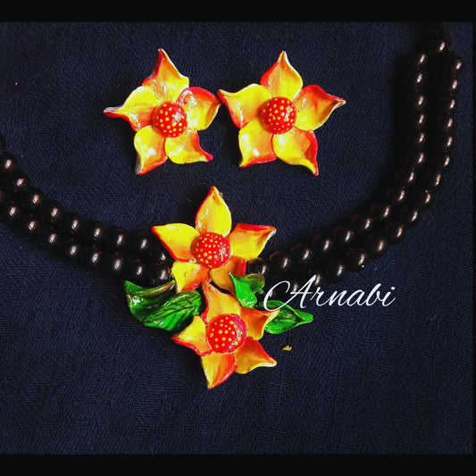 Floral Enchantment – Clay Choker Set