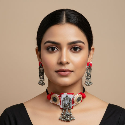 Tantrekha Fabric Choker Set