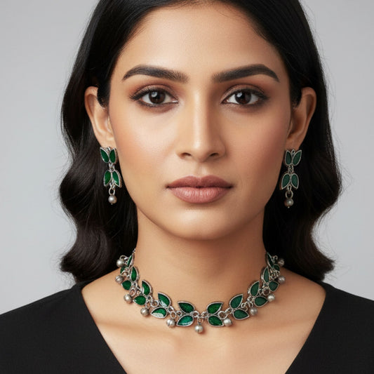 Noorani Oxidized Choker Set