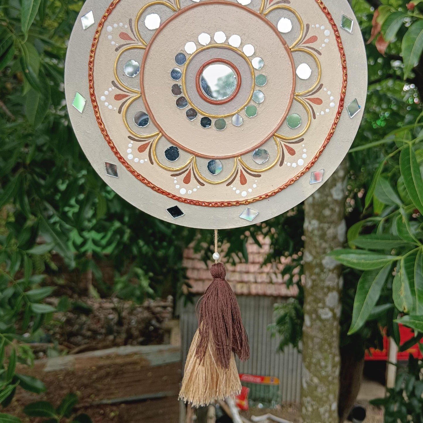 Mirror Halo – Round Lippan Art Wall Hanging