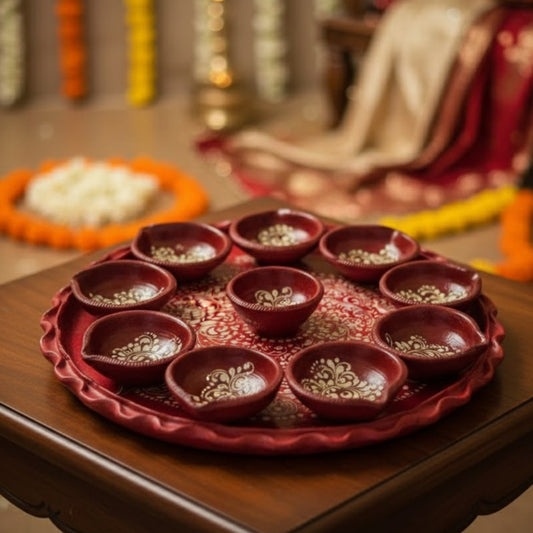 Kalka Heritage Clay Diya Set