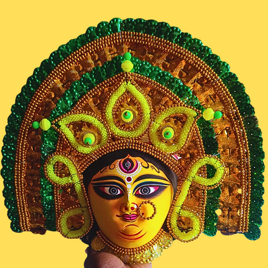 Trinayani Durga Chhau Mukhosh –  (14×14 inch)