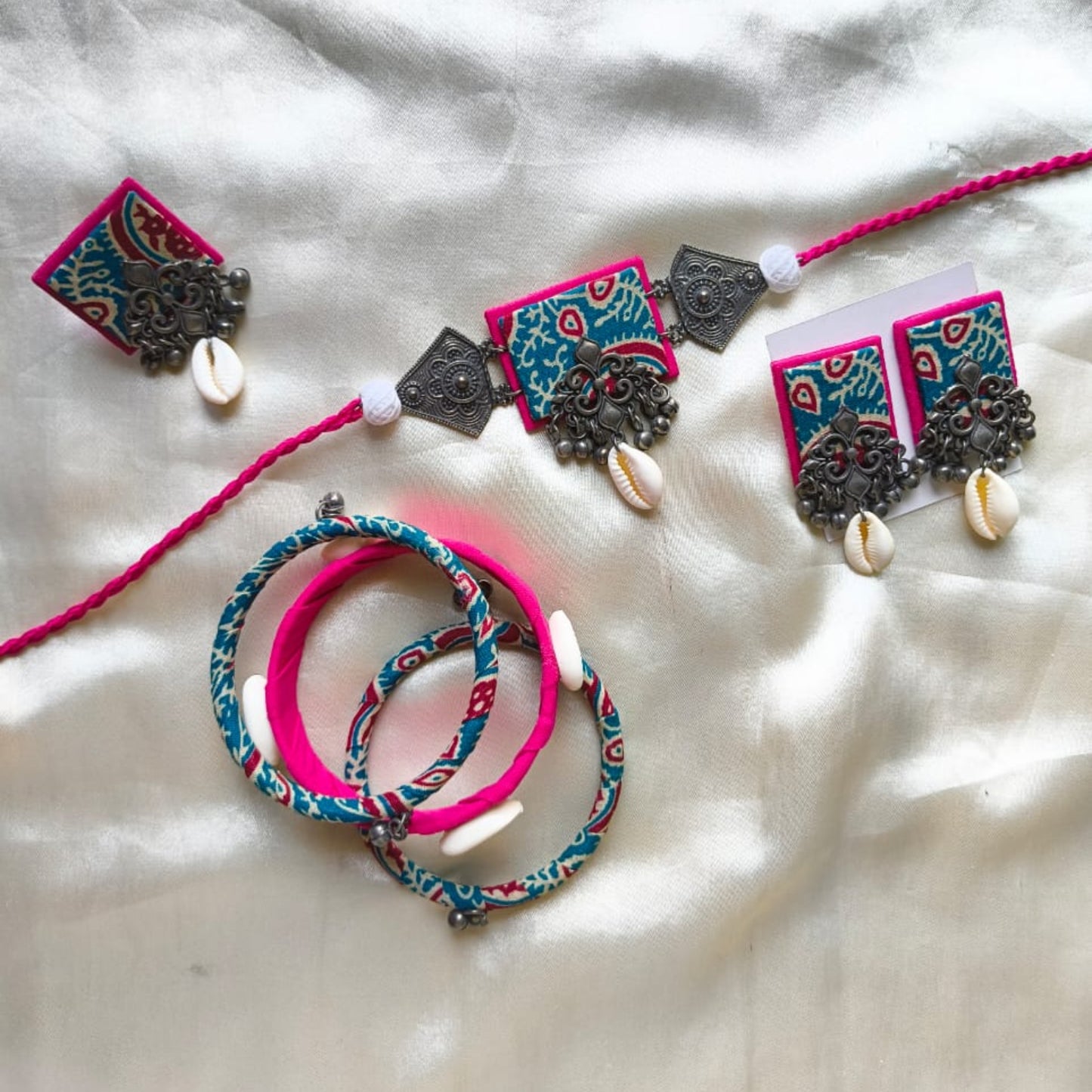 Sharanya Fabric Jewelry Set