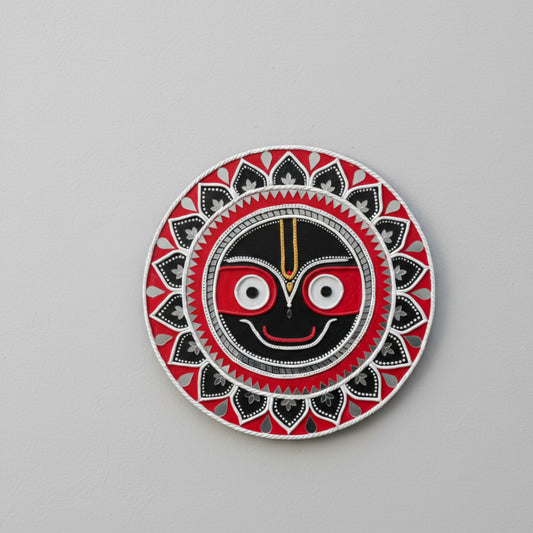 Jagannath Lippan Wall Art – Divine Clay Mirror Mural