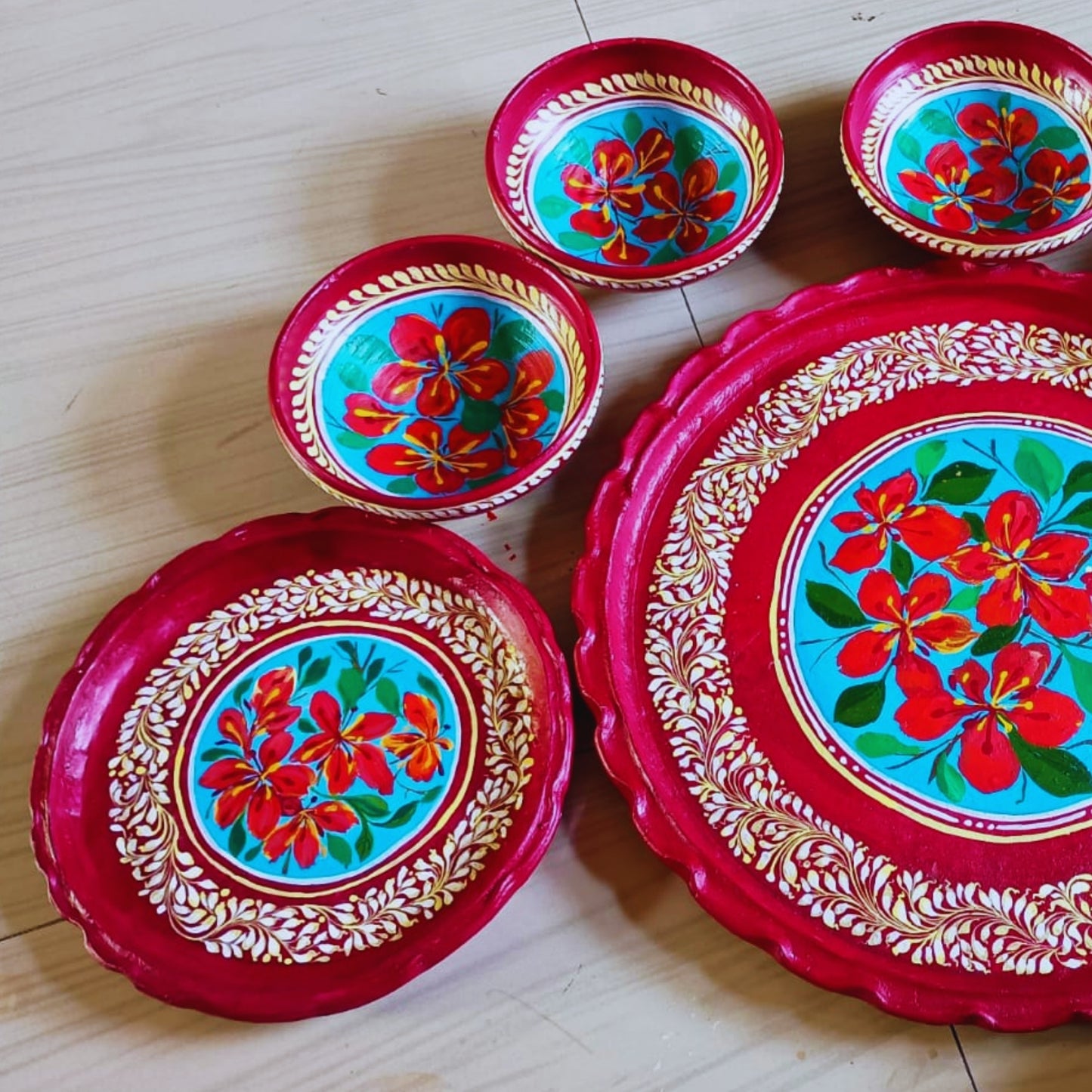 Phoolshaj Matir Thala Set – 9-Piece