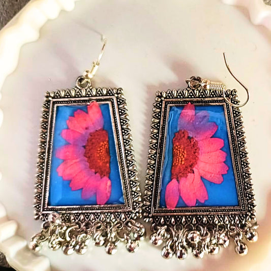 Neelira Resin Jhumka – Ocean Hues in Every Drop