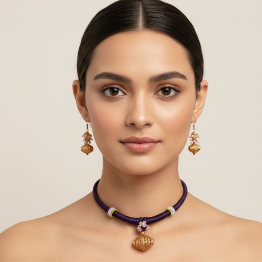 The fusion dokra Tabeez necklace  set