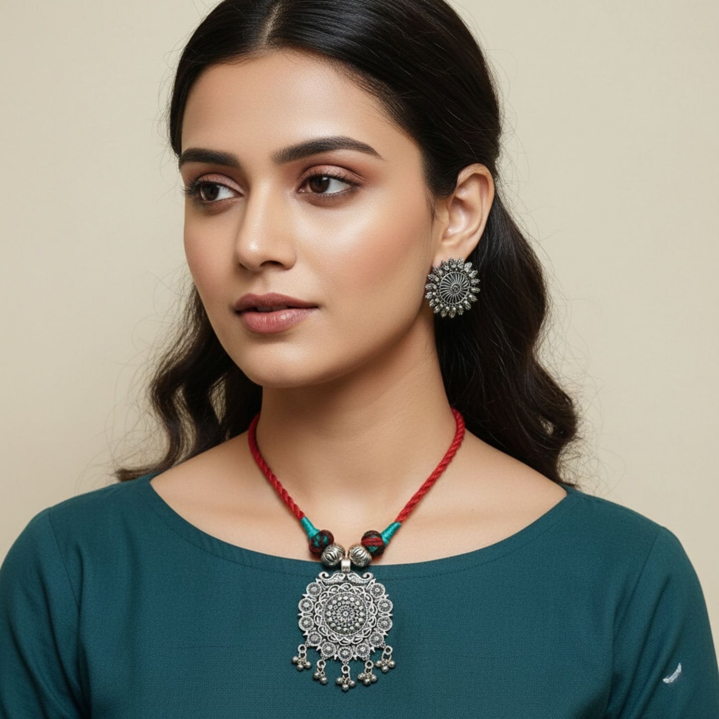 The  Red cod and flower necklace