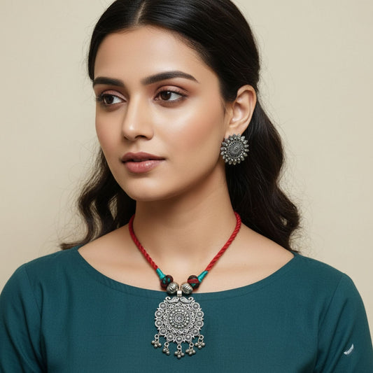 The  Red cod and flower necklace