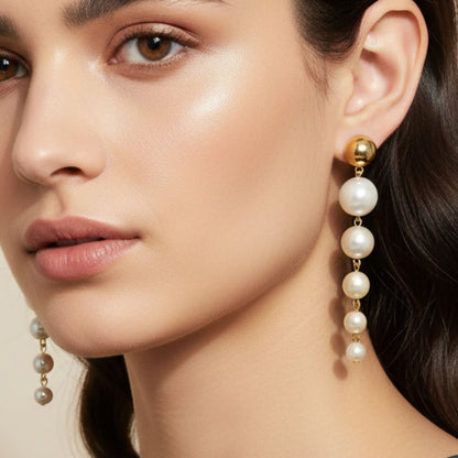 The pearl droplets dangler earrings