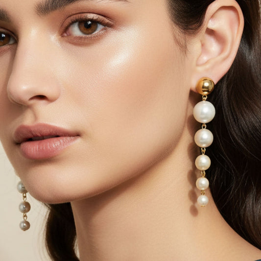 The pearl droplets dangler earrings
