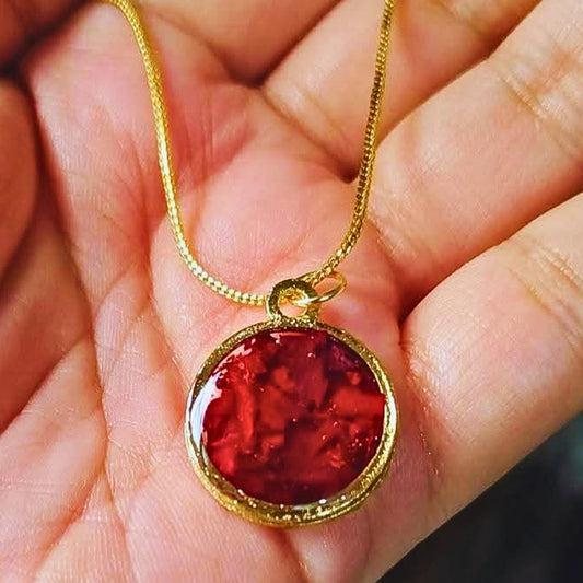 Preserved Rose Resin Pendant – Eternal Bloom Charm