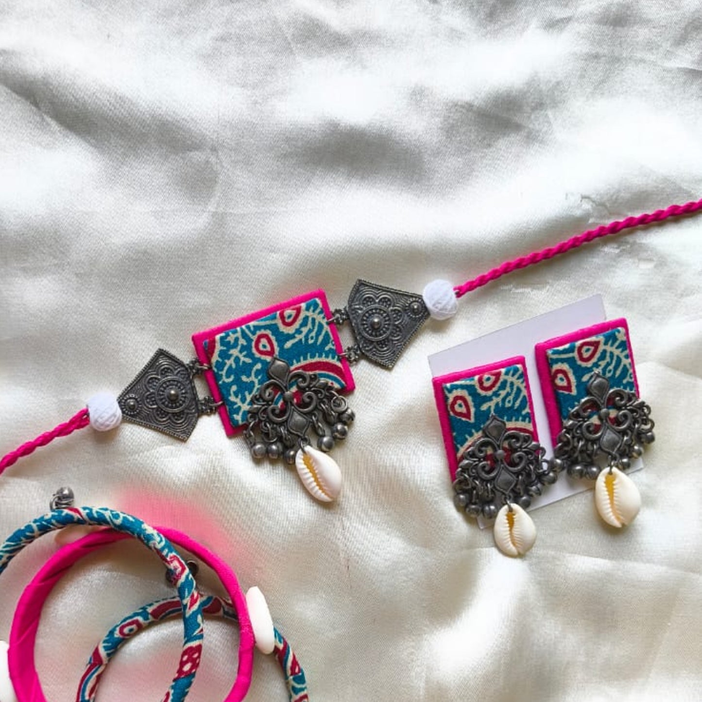 Sharanya Fabric Jewelry Set