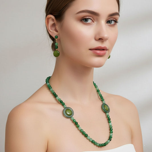The Green branch necklace set