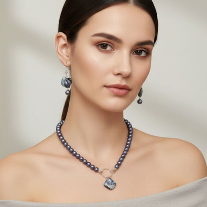 My stylish grey necklace set