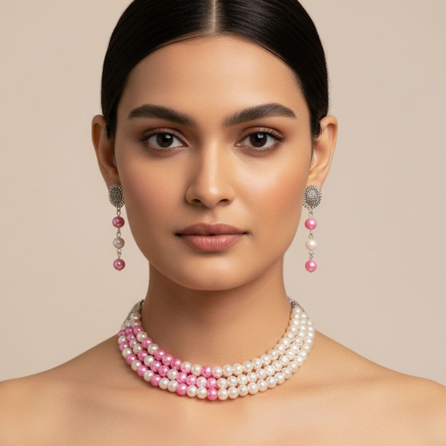 The rosy hues necklace set