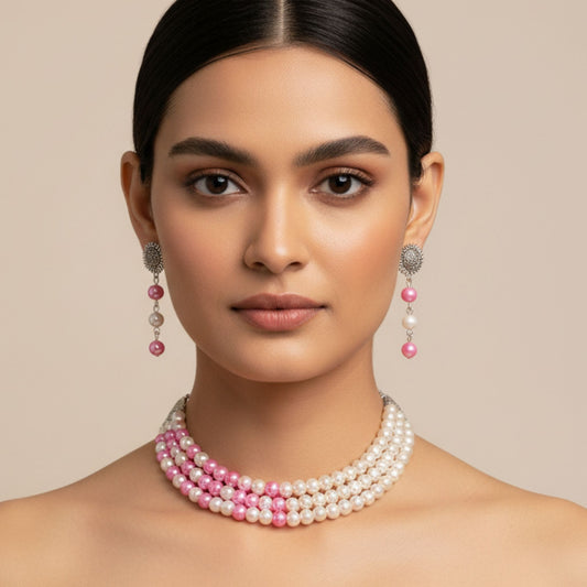 The rosy hues necklace set