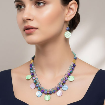 The Rainbow shells necklace set
