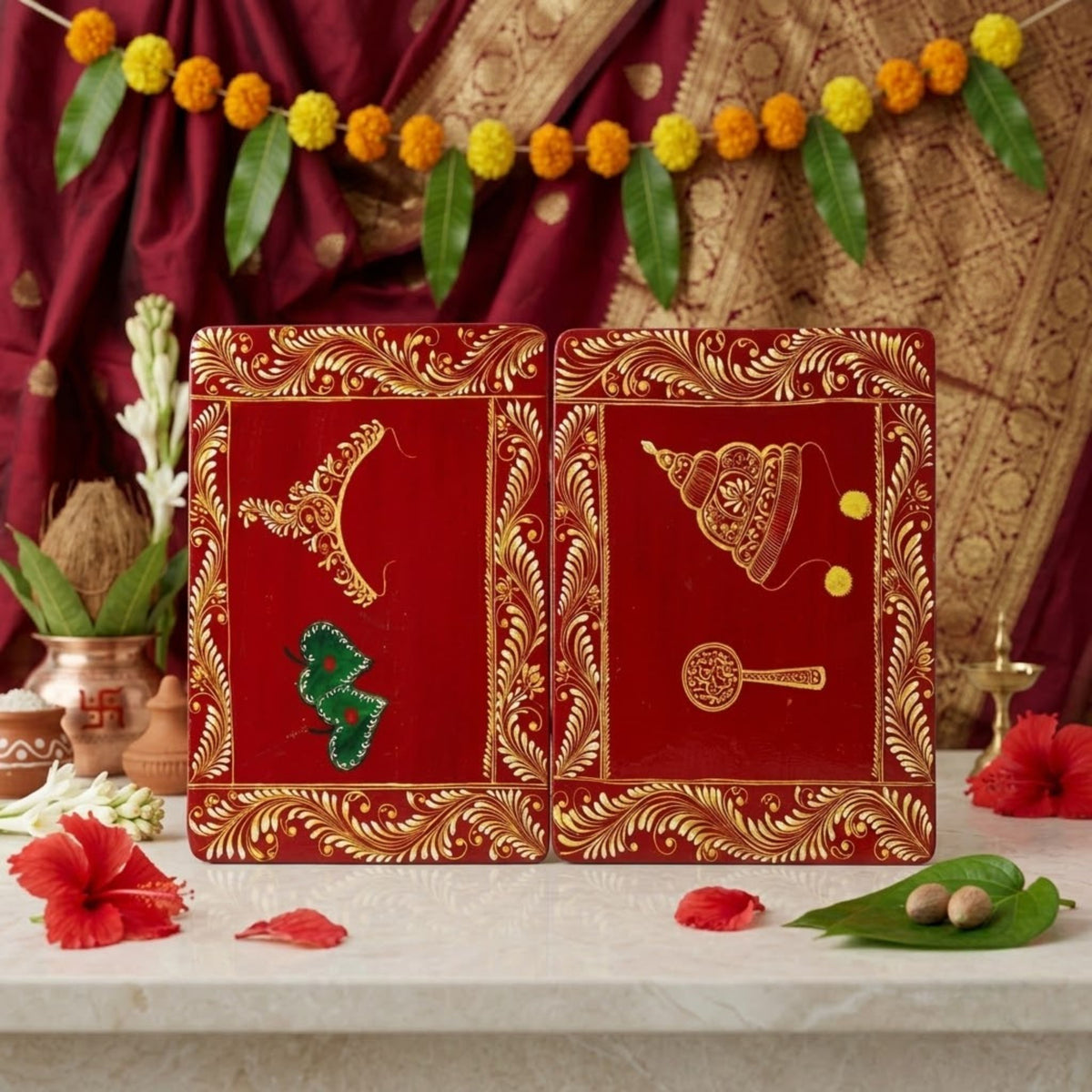 Designer Biyer Piri Pair