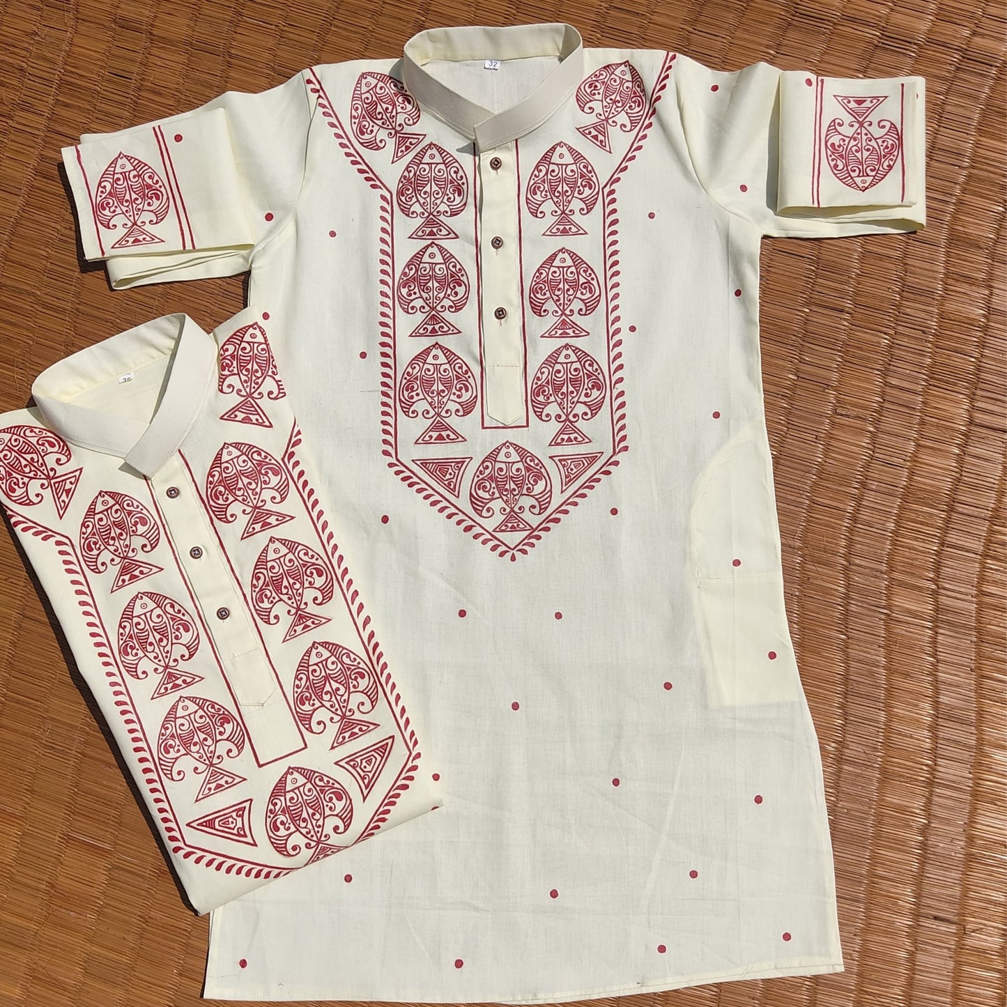 Artisan Fish Motif Panjabi – Symbol of Prosperity