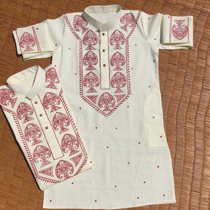 Artisan Fish Motif Panjabi – Symbol of Prosperity