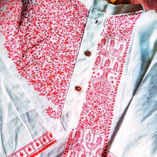 Vibrant Kalka Pattern Panjabi (Middle Button)