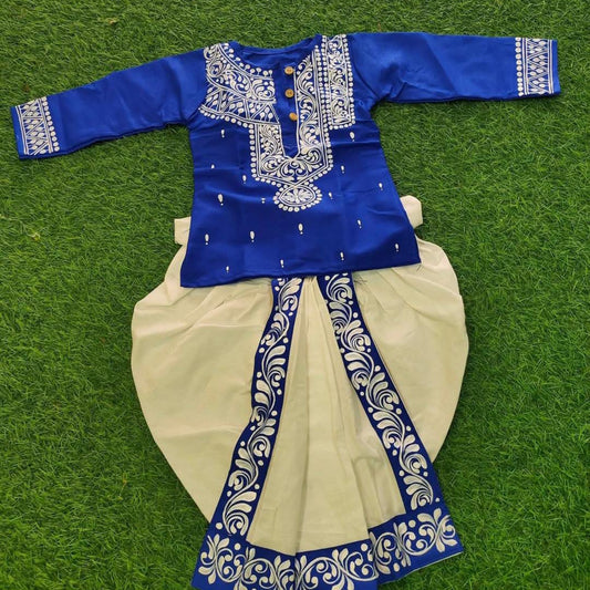 Kalkai Babu – Artistic Dhuti Kurta Set for Kids