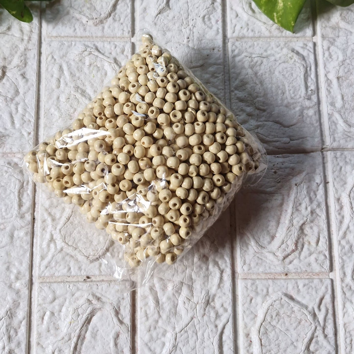 White Wooden Beads