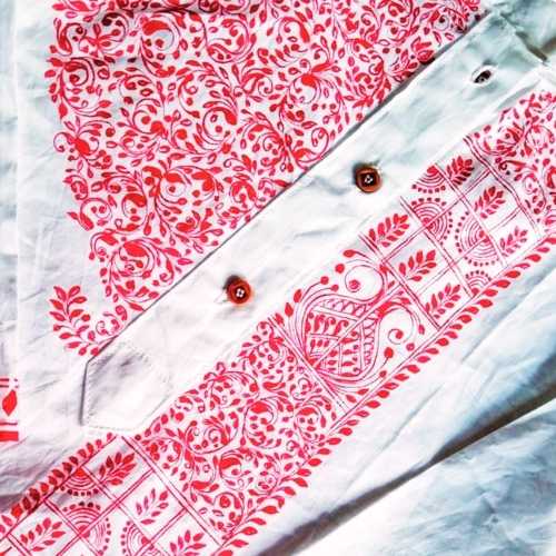 Vibrant Kalka Pattern Panjabi (Middle Button)