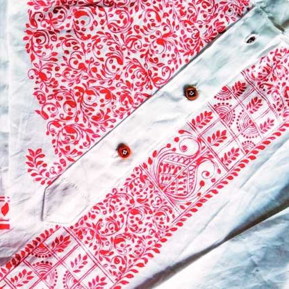 Vibrant Kalka Pattern Panjabi (Middle Button)