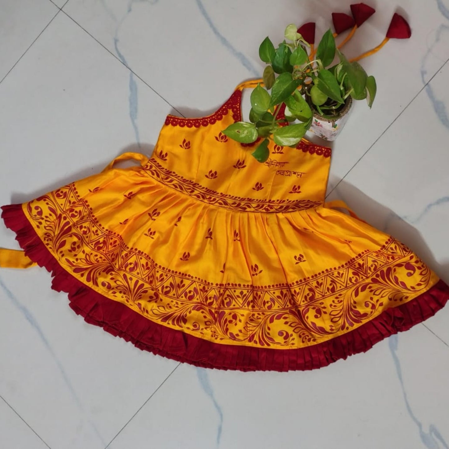 Sunshine Blossom Handcrafted Baby Frock