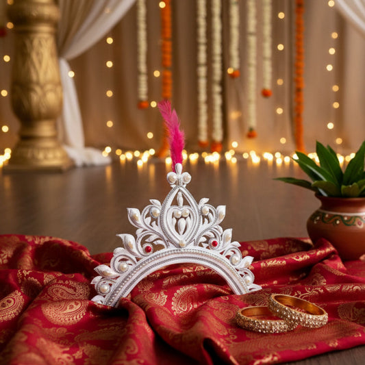 ChandrikaViraaj Mukut – Feathered Royalty