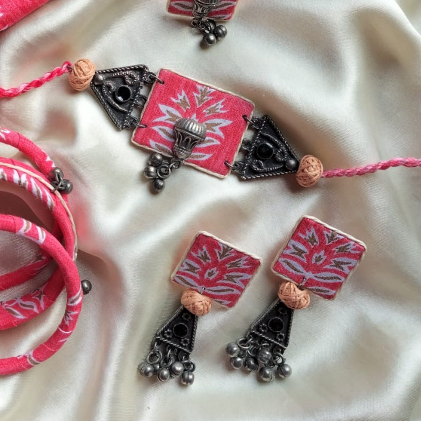 Charulata Fabric Jewelry Set