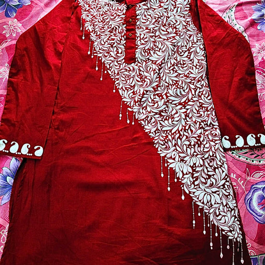Phoolon Ki Chhaap – Hand Printed Panjabi