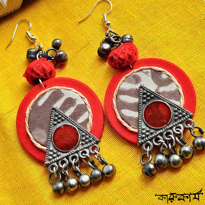 Rangrekha Fabric Earrings – Handcrafted Threads