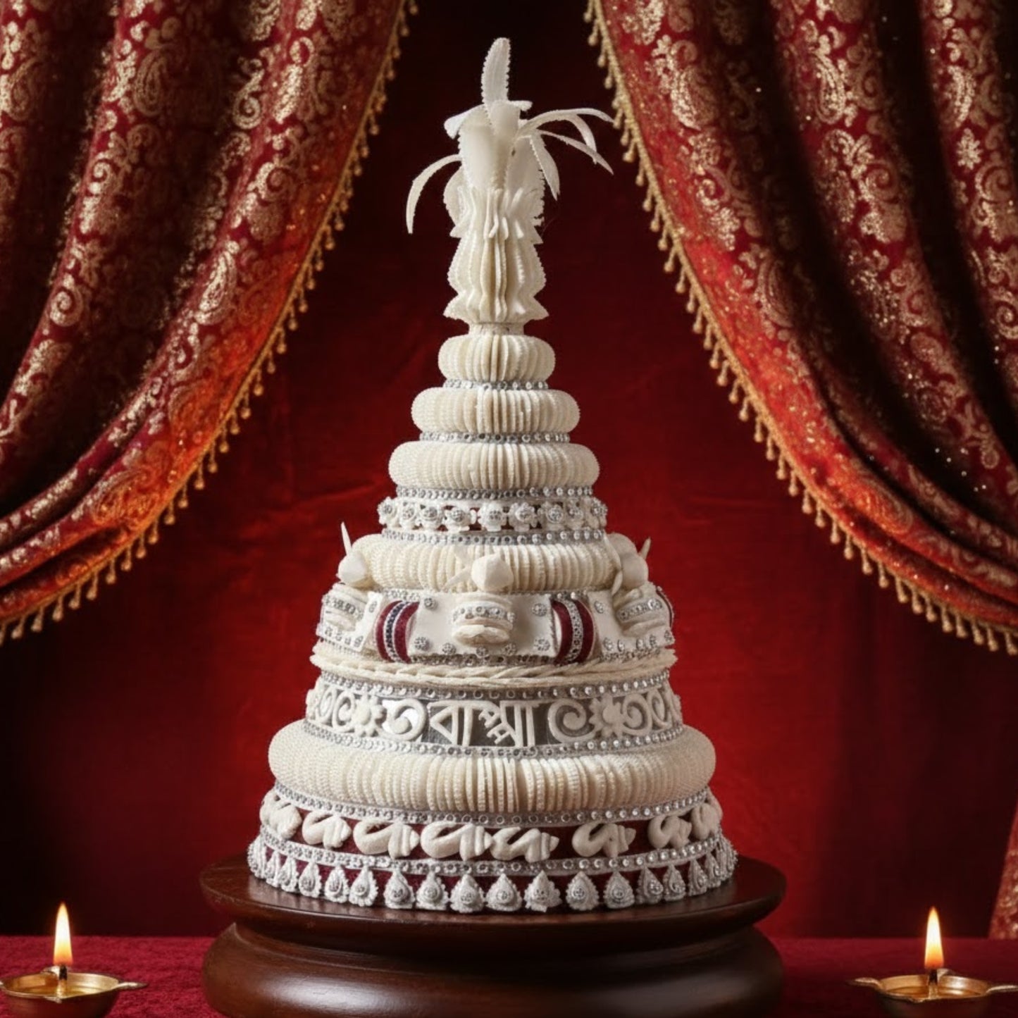 Elegant Bengali Wedding Topor Crown (Name Customization)