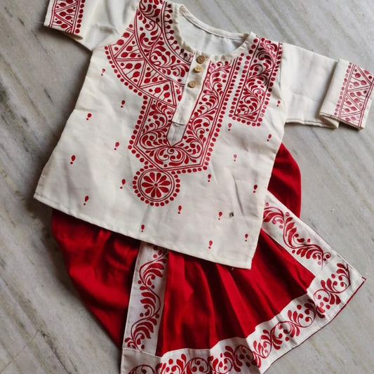Shonar Chele – Traditional Kalka Baby Outfit Set