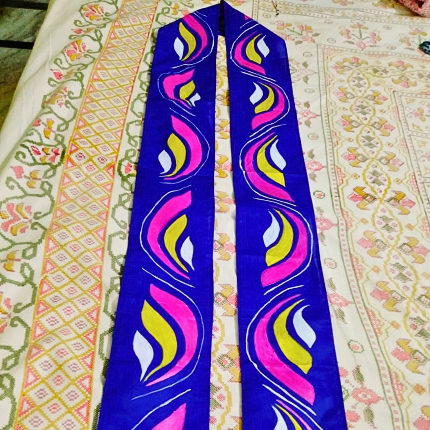 Rangrekha Hand-Painted Uttorio (85inchs)