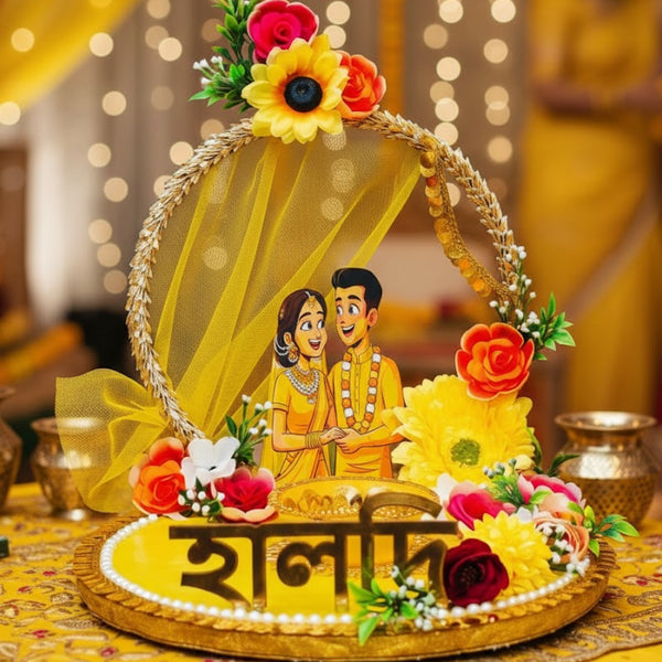 Sunflower Bliss Haldi Tray Set