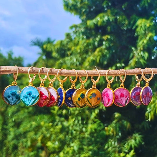 Suryatara Resin Hoop Earrings