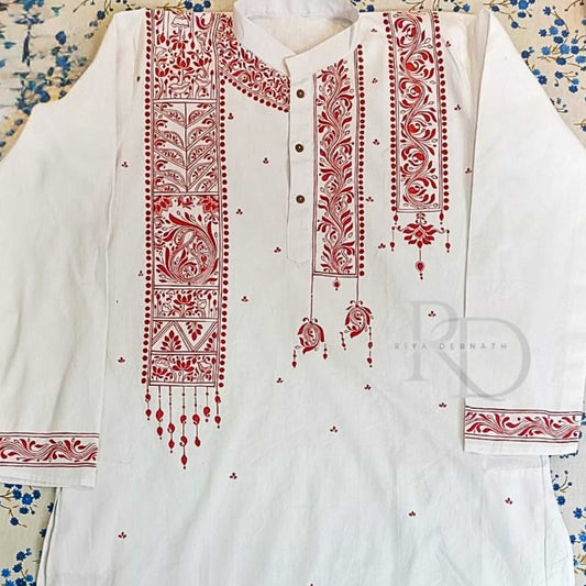 Laal Shobha – Hand Printed Panjabi