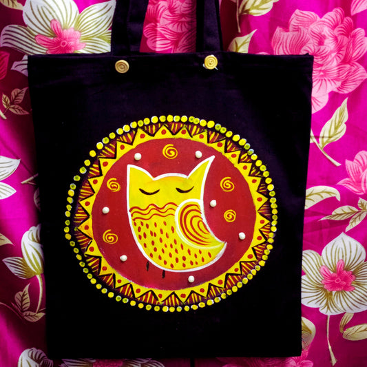 Wise Choice Tote – Handcrafted Owl Art