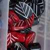 Red/Black Leaf Shape Chemical Beads-05